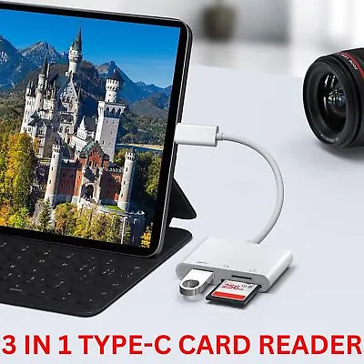 USB-C To SD Card Reader Adapter Type-C For Apple IPad MacBook Pro Air 13 Samsung • £5.85