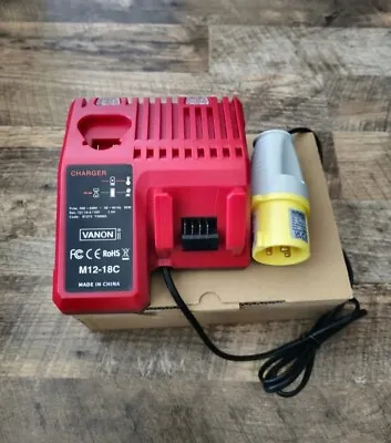 For Milwaukee M12-18C 110V Fast Multi-Voltage Charger 12-18V Site Yellow Plug  • £44.95