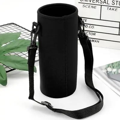 Insulated Water Bottle Adjustable Shoulder Strap Carrier Bag Case Holder • £5.25