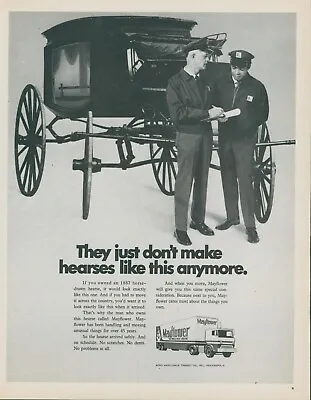 1971 Mayflower Moving Truck 1887 Horse Drawn Hearse Delivery Vtg Print Ad L18 • $11.99