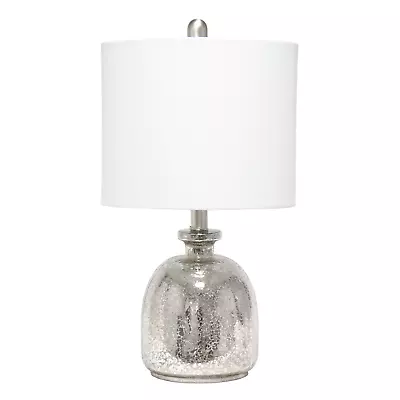 Lalia Home Mercury Hammered Glass Jar Table Lamp With White Linen Shade • $64.99