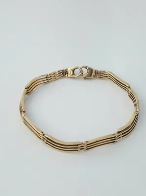 £349 • Buy Vintage 9ct Gold Four Bar Gate Bracelet