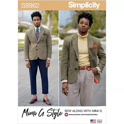 SIMPLICITY 8962 MEN'S LINED BLAZER JACKET Sewing Pattern Sizes 34-42 & 44-52 • £12.95