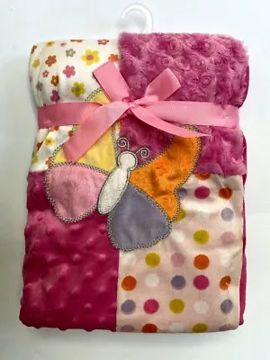 £8.99 • Buy Infants Patchwork Deluxe Soft And Cuddly Wrap - Pink Butterfly