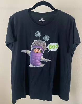 Disney Pixar Monsters Inc. BOO T-Shirt Black Size Large 100% Cotton • $15