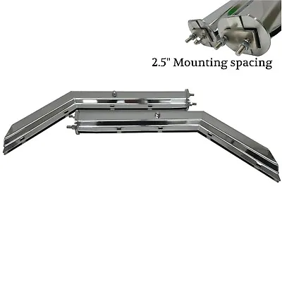$99.99 • Buy Chrome Mud Flap Hangers Angled Steel 30  1 Pair 2.5  Semi Truck Spring Loaded