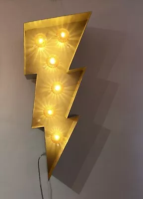 Fairground Lightning Bolt Circus Style Metal Wall Light • £50