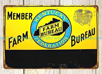 KENTUCKY FARM BUREAU MEMBER Metal Tin Sign Indoor Bedroom Decorating Ideas • $18.96