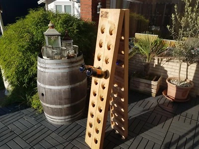 Original French Champagne Riddling Rack – 30 Bottle Oak Wine Rack From Epernay