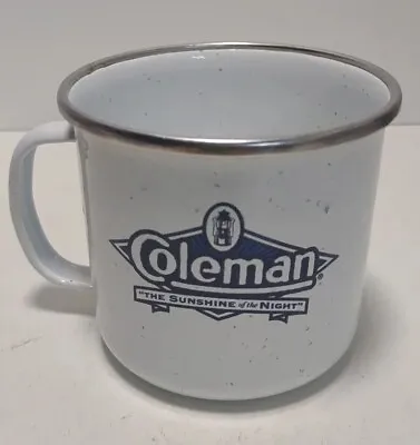 Coleman “The Sunshine Of The Night ”  White Enamel Vintage Camping Mug/Cup • $13.99