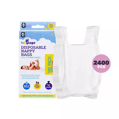 1st Steps 2400PCE Disposable Nappy Bags Baby Powder Scent Easy Tie 33 X 17cm • $49.95