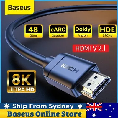 Baseus Premium 8K 120Hz HDMI V2.1 To HDMI Cable 48Gbps HD Adapter For PS5 TV Box • $9.99