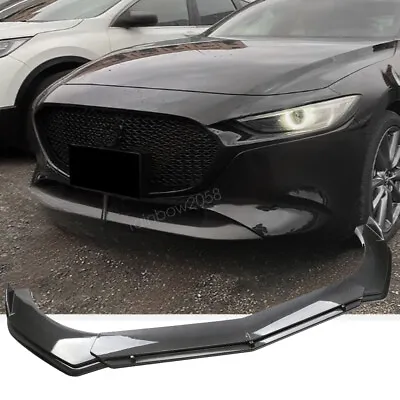 For 19-24 Mazda 3 Hatchback Carbon Style Front Bumper Chin Lip Spoiler Splitter • $79.99