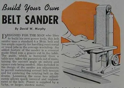 4 X 36 Belt Sander How-To Build PLANS Wood Construction No Welding Needed • $7.89