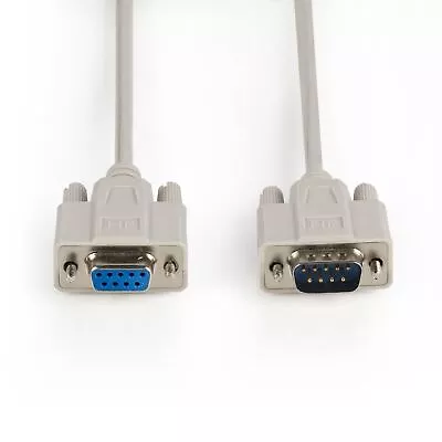 15m Serial Cable D-SUB 9-Pin Male To D-SUB 9-Pin Female - Ivory • £14.92