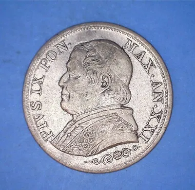 Stato Pontificio 1866-r One Lira 0.835 Silver Vatican Coin - *42148643 🌈 • $18.50
