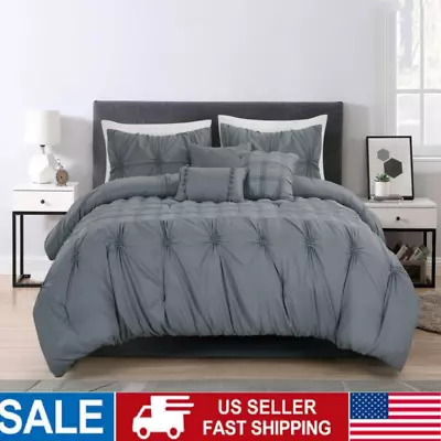 7 Piece Comforter Set Bed In A Bag All Season Reversible Bedding Sets Queen Gray • $32.99