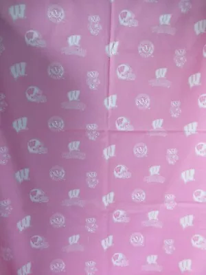 £13.73 • Buy UNIVERSITY OF WISCONSIN BADGERS Pink   1 YD 8  X 43”  100% Cotton Fabric  NEW