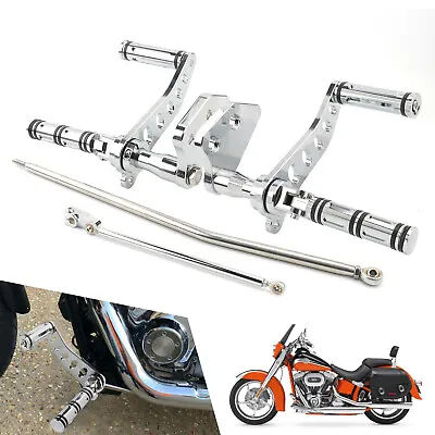 Chrome Foot Pegs Forward Controls Kit Fit For Harley Dyna Street Bob Super Glide • $137.96