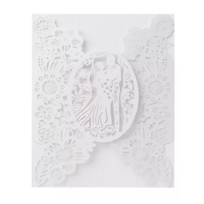 10Pcs Lovers Wedding Party Invitation Cards Delicate Carved Hollow Lace • £6.28