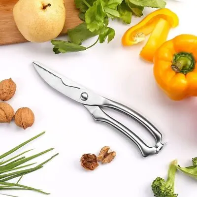 Kitchen Scissors Heavy Duty Spring Loaded Multipurpose Kitchen Shearsel Meat New • £10.97