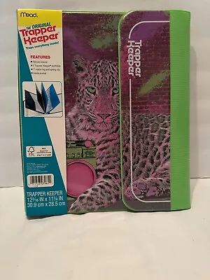  Retro Mead Trapper Keeper Binder Cheetah Boombox Design 2 Folders Inside • $15.87