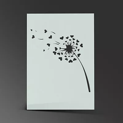 Dandelion Heart Stencil Mylar Sheet Painting Wall Art Kids Craft 190 Micron • £2.99