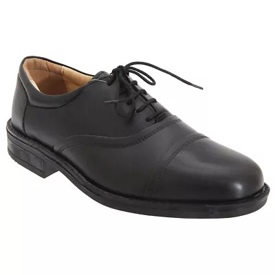 Roamers Mens Softie Leather Blind Eye Lace Up Flexi Capped Work Oxford (DF753) • $51.45