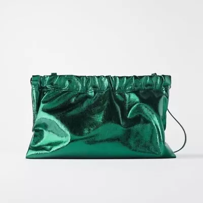 Metallic Dark Green Zara Clutch • $75