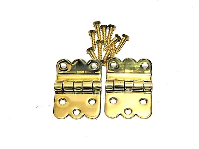 Hoosier Napanee Kitchen Cabinet Hinge Solid Brass 3/8 Off Set Pair • $14.98