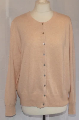 £30 • Buy M&s Autograph ”blush” Pale Pink Pure Cashmere Crew Neck Cardigan Uk 18
