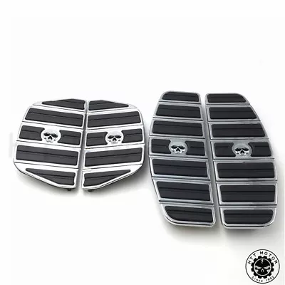 Chrome Skull Rider Passenger Footboard Kit For 87-15 TOURING/ 86-15 SOFTAIL • $172.15