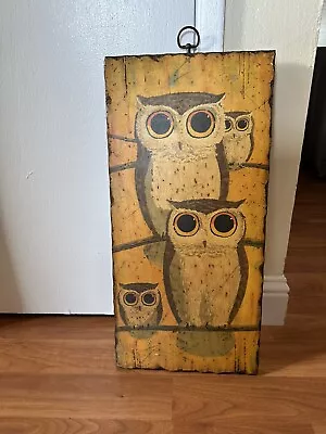 Vintage Wood Owl Wall Hanging So Cute • $10