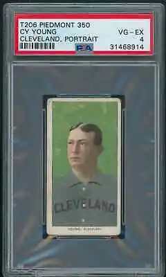 1909 T206 Cy Young Cleveland Portrait Naps (Indians) PSA 4  VG-EX Piedmont 350 • $5000