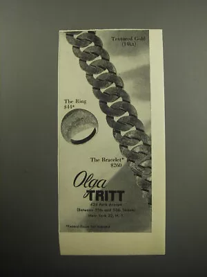 1957 Olga Tritt Jewelry Advertisement - Textured Gold • $19.99