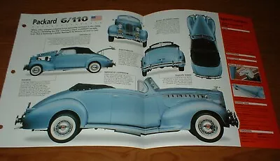 ★★1940 Packard 110 Spec Sheet Brochure Photo Poster 40 37-42 6/110 Convertible★★ • $12.99