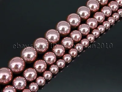 NonMagnetic Metallic Light Pink Hematite Gemstone Round Beads 6mm 8mm 10mm  • $4.69