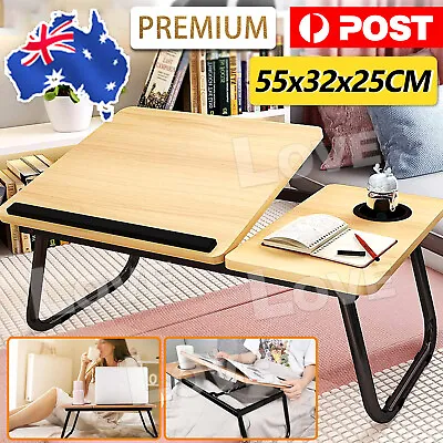Foldable Laptop Stand Desk Table Tray Bed Study Portable Adjustable AU • $23.95