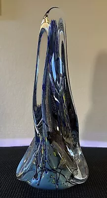 INCREDBLE LARGE SIGNED ROLLIN KARG 2000 DICHROIC ART GLASS SCULPTURE 17 X 7 • $679.99