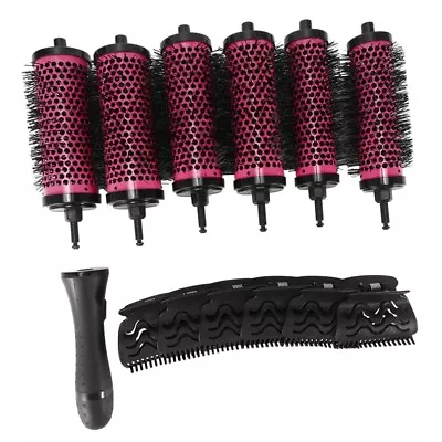 6pcs/set 3 Sizes Detachable Handle Hair Roller Brush With Positioning Clips Alum • $25.82