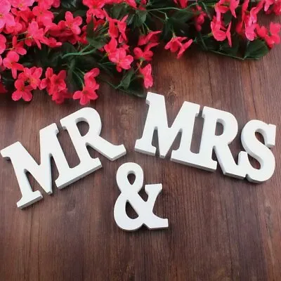 Mr & Mrs Wedding Wooden Sign Wood Letters Décor Decoration Table Top Standing • $9.99