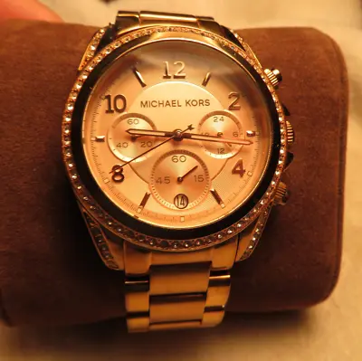 MICHAEL KORS Blair Rose Gold Day/Date 39mm Women’s Watch MK5263 Estate Watch • $44.99