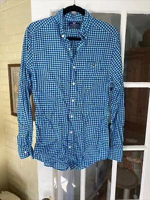 Vineyard Vines Mens Shirt Size Small Blue Checkered Slim Fit Tucker Button Down  • $20