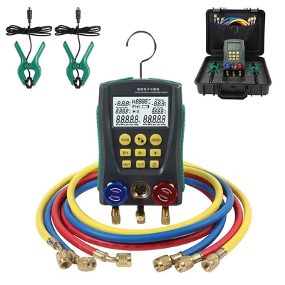 $169 • Buy Digital Manifold Gauge Refrigeration Meter HVAC A/C Vacuum Pressure Tester Kit 