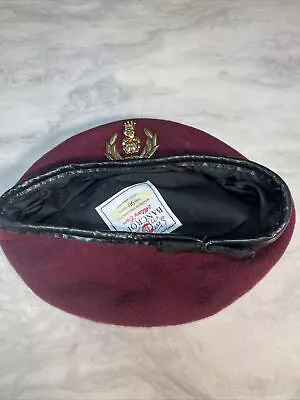 Vintage Beret Military CAP Golf ARMY Jester Medium Bancroft Wool 7-1/8 Maroon • $36