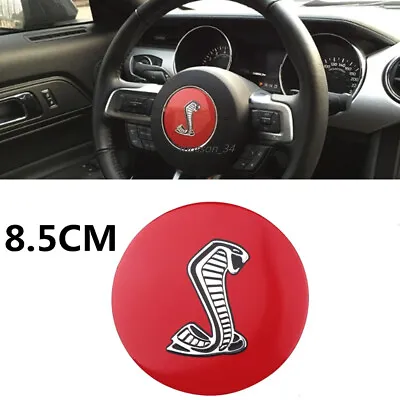 Red 3D COBRA Emblem Car Steering Center Wheel Sticker For Mustang Shelby Fiesta • $13.63