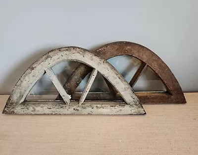 Unique Set Of 2 Antique Victorian Arched 3-Pane Window • $124.95