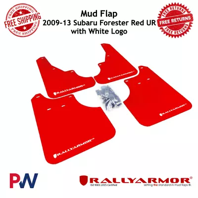 Rally Armor Mud Flap Kit 09-13 Subaru Forester Red UR With White Logo • $159.50