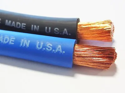 20' 4/0 Welding Battery Copper Cable Made In Usa Epdm Jacket 10' Black 10' Blue • $132.88