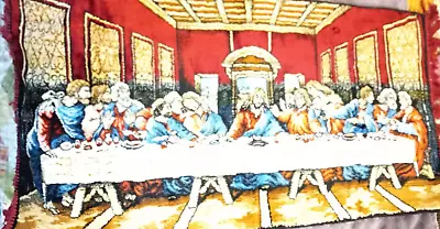 Vintage Last Supper Tapestry/Wall Hanging With Fringe 39 X 19  • $44.44